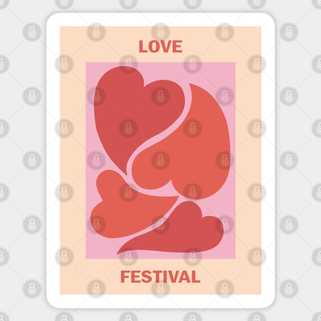 Love festival, Hearts, Y2K, Indie decor, Retro poster, Fashion decor, Aesthetic art, Valentine's day Sticker by KristinityArt